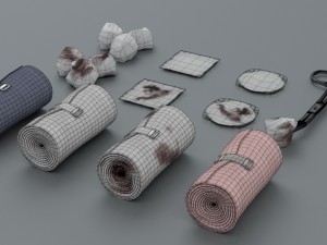 bandages gauze and swabs - medical kit 3D Модель