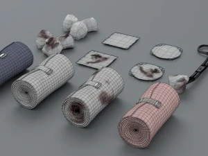 bandages gauze and swabs - medical kit 3D Model