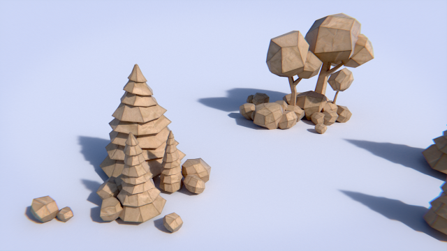 paper trees and bushes collection 3D 모델 .c4d .max .obj .3ds .fbx .stl .blend 