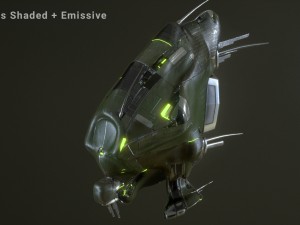 drone science fiction military - high res 3D 모델