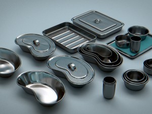 bowls trays - vessels stainless steel 3D मॉडल