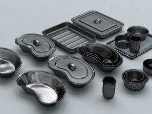 bowls trays - vessels stainless steel Modèle 3D