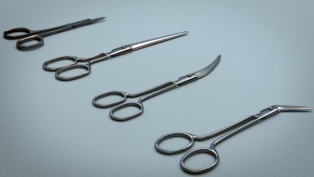 scissors steel 3D Model .c4d .max .obj .3ds .fbx .stl .blend 