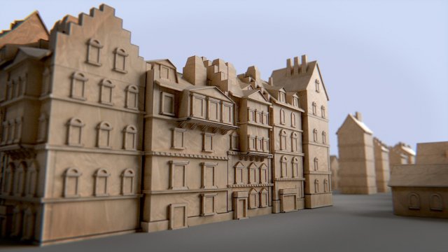paper buildings and building model kit 3D 模型 .c4d .max .obj .3ds .fbx .stl .blend 