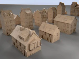 paper buildings and building model kit 3D Model