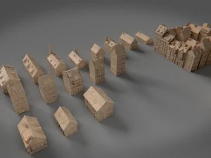 paper buildings and building model kit 3D Model