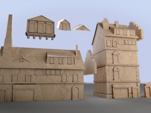 paper buildings and building model kit 3D 模型