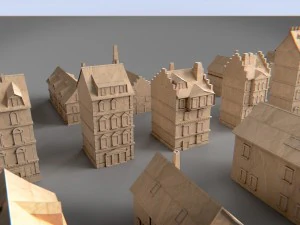 paper buildings and building model kit 3D Model