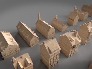 paper buildings and building model kit 3D 模型