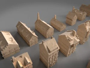 paper buildings and building model kit 3D Model