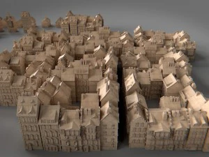 paper buildings and building model kit 3D Model
