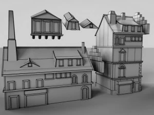 paper buildings and building model kit 3D Model