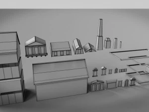 paper buildings and building model kit 3D Model