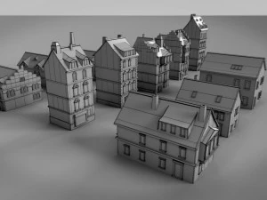 paper buildings and building model kit 3D Model