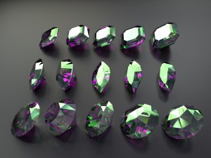 15 different diamonds 3D-Modell