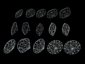 15 different diamonds 3D-Modell