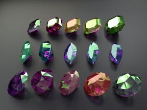 15 different diamonds 3D-Modell