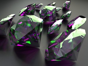 15 different diamonds Modèle 3D