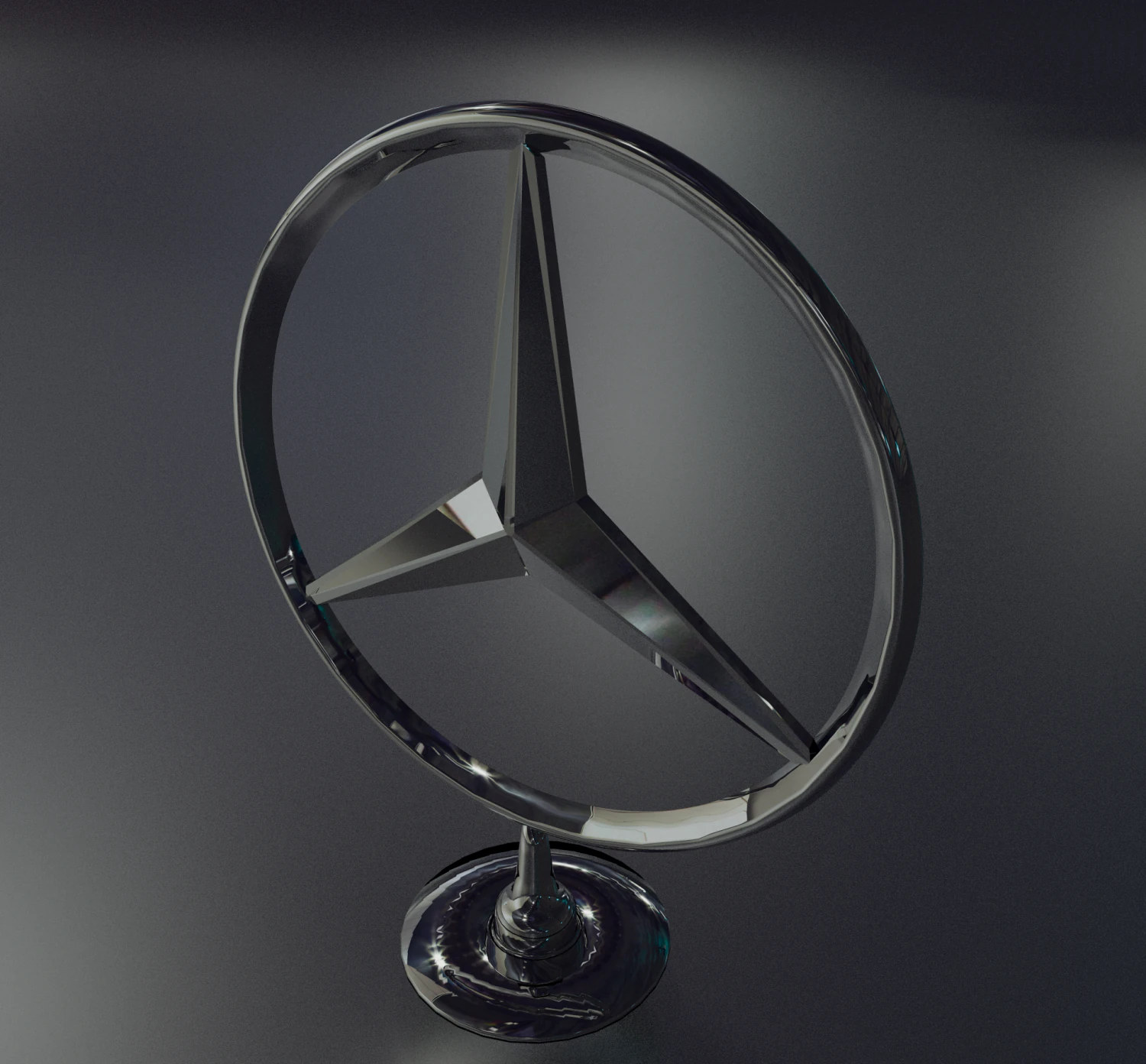 mercedes logo 3D Model .c4d .max .obj .3ds .fbx .stl .blend 