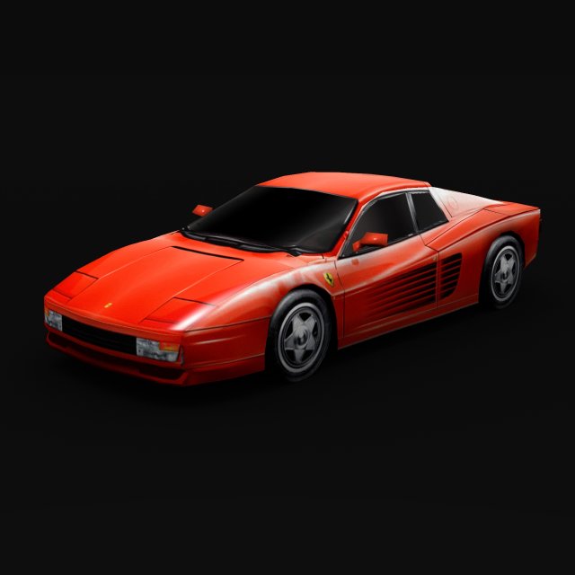 testarossa - lowpoly model 3D 模型 .c4d .max .obj .3ds .fbx .stl .blend 