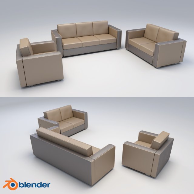sofa modern 3D Модель .c4d .max .obj .3ds .fbx .stl .blend