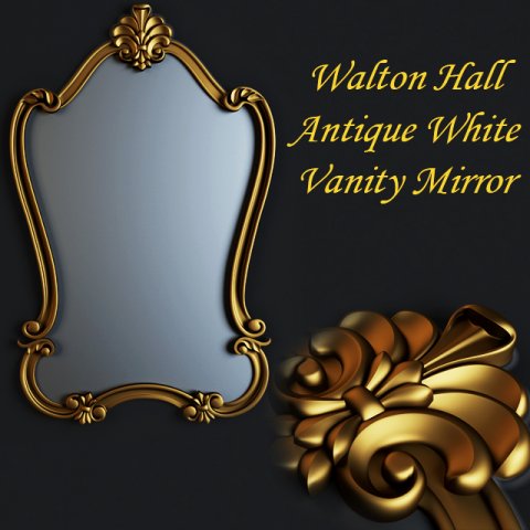 walton hall - antique white vanity mirror 3Dモデル .c4d .max .obj .3ds .fbx .stl .blend 