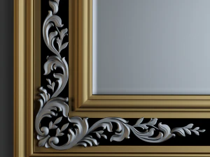 engraved mirror with antiqued glass 3D Model