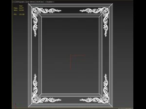 engraved mirror with antiqued glass 3D Model