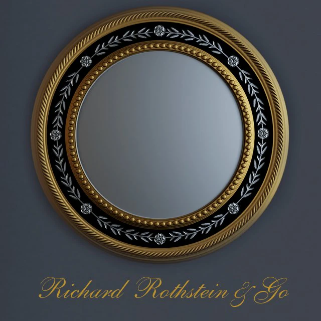 elegante espelho redondo prateado e dourado Modelo 3D .c4d .max .obj .3ds .fbx .stl .blend 