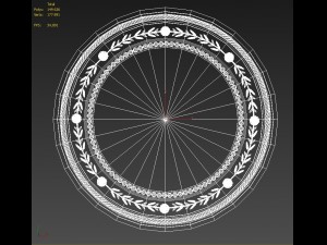 elegant silver and gold round mirror 3D मॉडल
