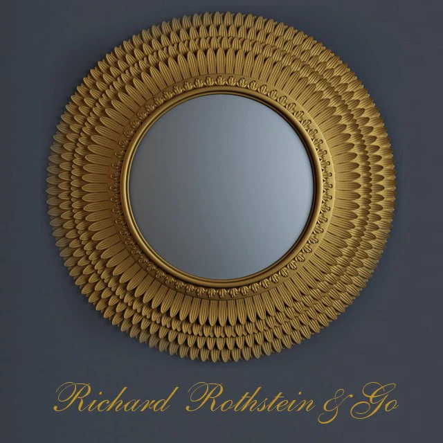 sunburst round convex mirror 3D Model .c4d .max .obj .3ds .fbx .stl .blend 