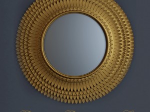 sunburst round convex mirror Modèle 3D