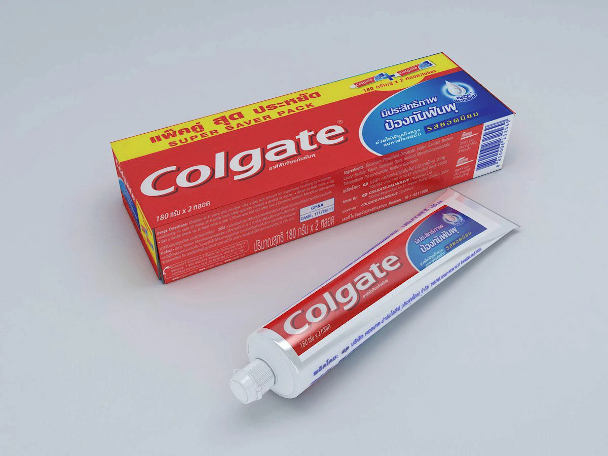 colgate toothpaste 3D Model .c4d .max .obj .3ds .fbx .stl .blend 