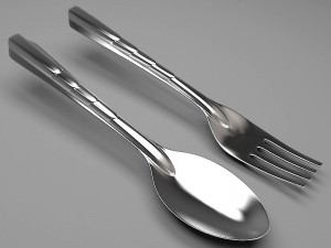 thai spoon fork 3D Model