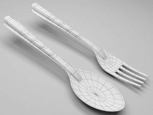 thai spoon fork Modèle 3D