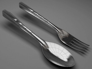 thai spoon fork Modèle 3D