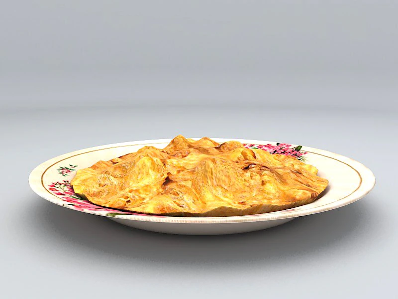 thai omelet 3D Model .c4d .max .obj .3ds .fbx .stl .blend 