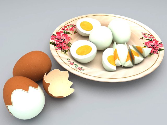 boiled egg Model 3D .c4d .max .obj .3ds .fbx .stl .blend 