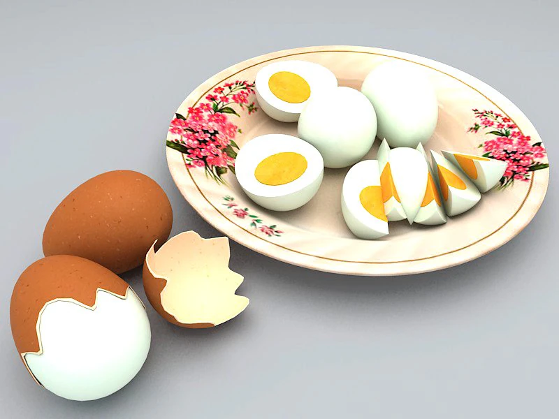 boiled egg 3D Model .c4d .max .obj .3ds .fbx .stl .blend 