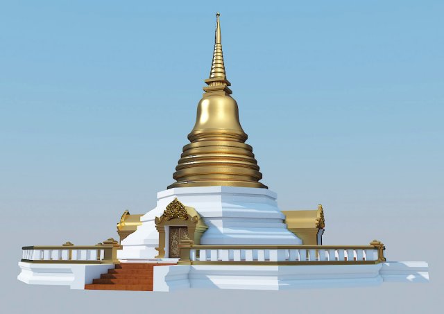 thai pagoda 3D 모델 .c4d .max .obj .3ds .fbx .stl .blend 