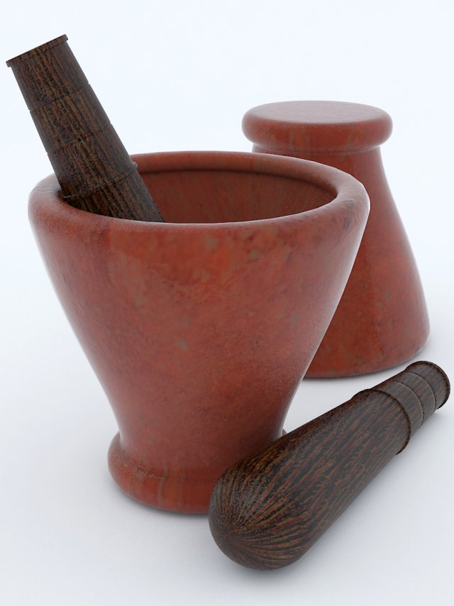 thai mortar pestle Model 3D .c4d .max .obj .3ds .fbx .stl .blend 