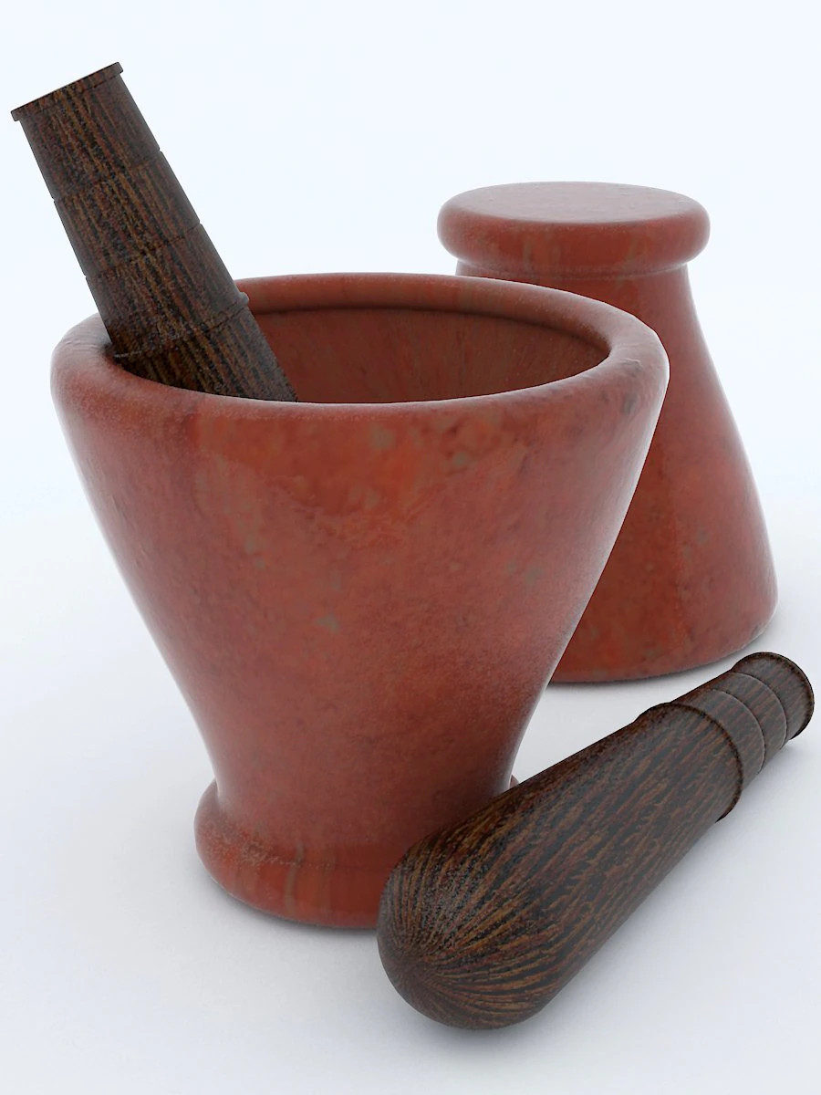 thai mortar pestle 3D Model .c4d .max .obj .3ds .fbx .stl .blend 