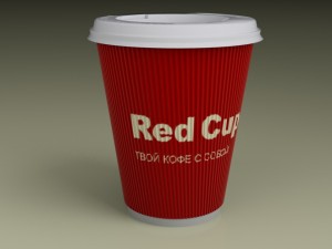 coffee paper cupred cup Modello 3D