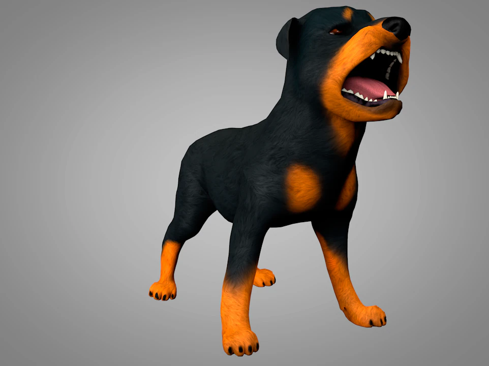 dog rottweiler 3D Model .c4d .max .obj .3ds .fbx .stl .blend 