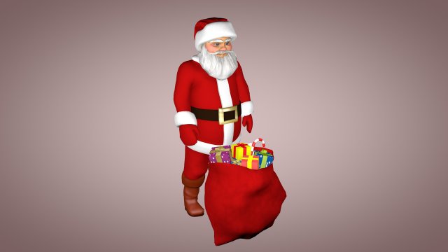 santa claus Model 3D .c4d .max .obj .3ds .fbx .stl .blend 