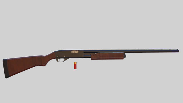 shotremington model 870 3D Модель .c4d .max .obj .3ds .fbx .stl .blend 