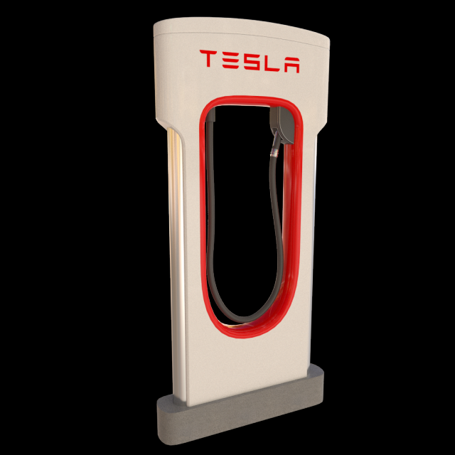 Tesla electric station Model 3D .c4d .max .obj .3ds .fbx .stl .blend 