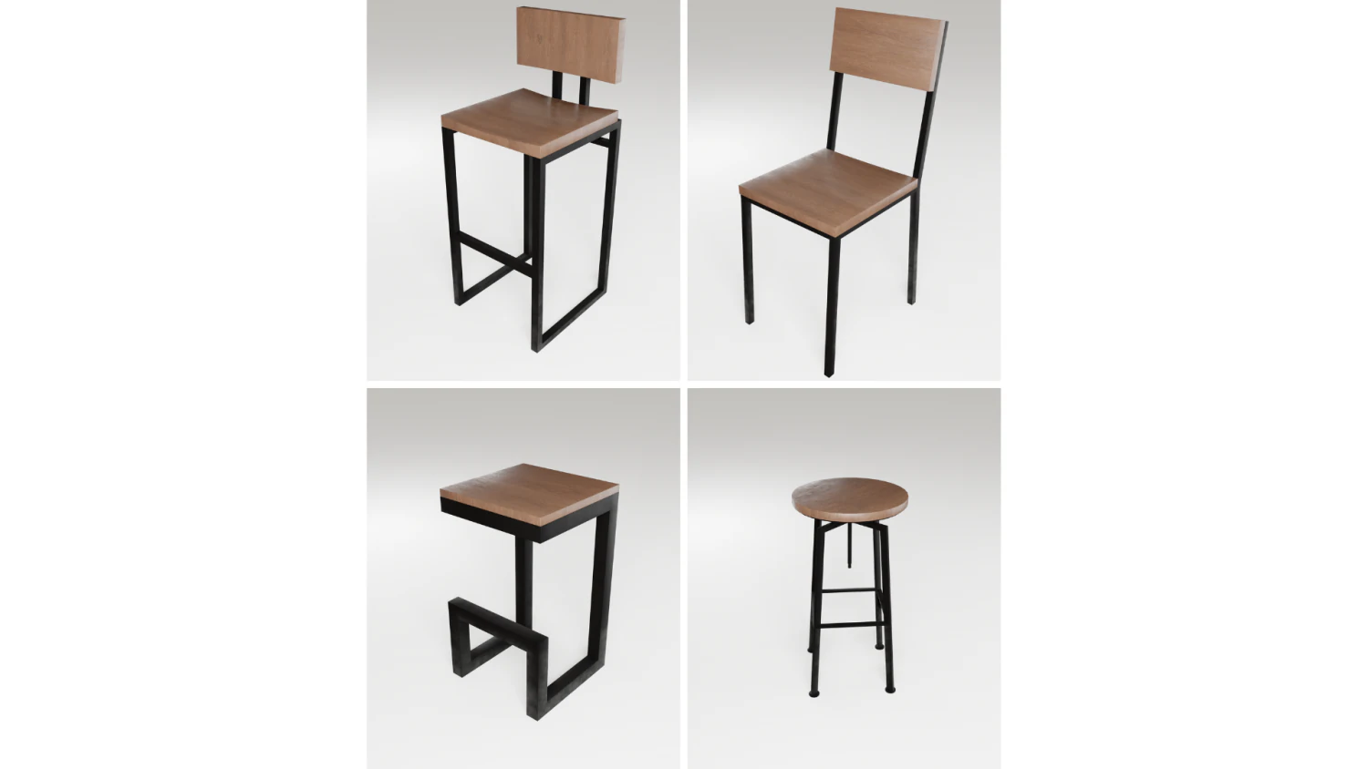 Chairs in the loft 3D Model .c4d .max .obj .3ds .fbx .stl .blend 