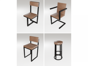 Chairs in the loft Model 3D