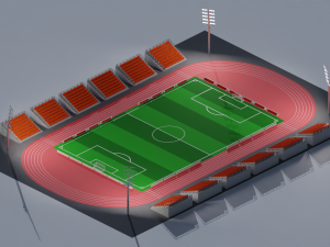 Football Soccer stadium Low-poly Modelo 3D